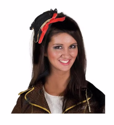 Mini Dreispitz schwarz Piratin Pirat kleiner Piratenhut Karneval Fasching