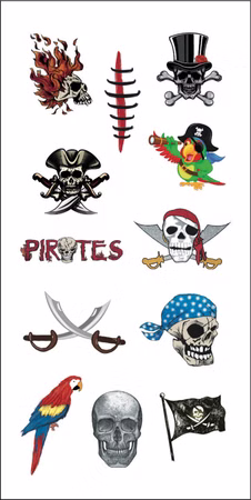 Tattoos Pirat Seeräuber Schminke Kostüm Karneval Fasching Halloween