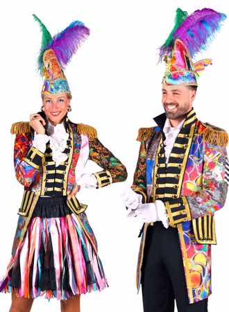 Karnevals Jacke Uniform Mix it up Patchwork Damen Herren Fasching Kostüm