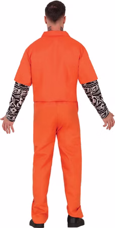 Prisoner Sträfling oranger Anzug Gangster Häftling Tattoo Häftling Halloween