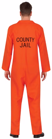 oranger Prisoner Anzug Sträfling Häftling Knasti Overall Gr. L Karneval Party