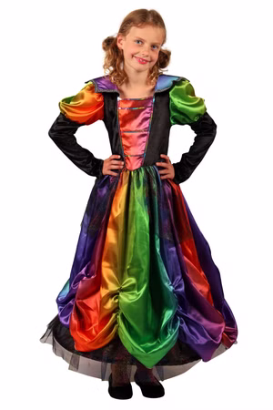 Hexenkostüm Mädchen Colour Witch Märchen Rainbow Kleid Karneval Fasching Fasnet