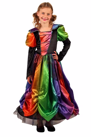 Hexenkostüm Mädchen Colour Witch Märchen Rainbow Kleid Karneval Fasching Fasnet