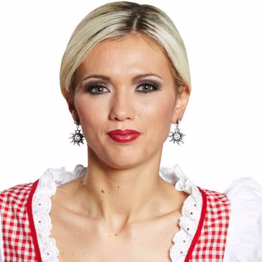 Dirndl Schmuck Bierfest Oktober Set Ohrringe Stecker u Kette Edelweiß Karneval 