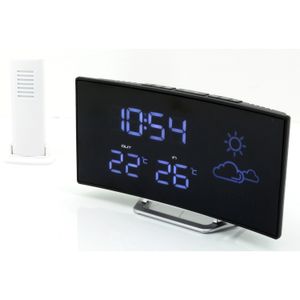 Soundmaster FUR100 Wetterstation Radiowecker Funkwecker mit Außensensor Gangreserve LCD-Display Sleeptimer UKW-Radio