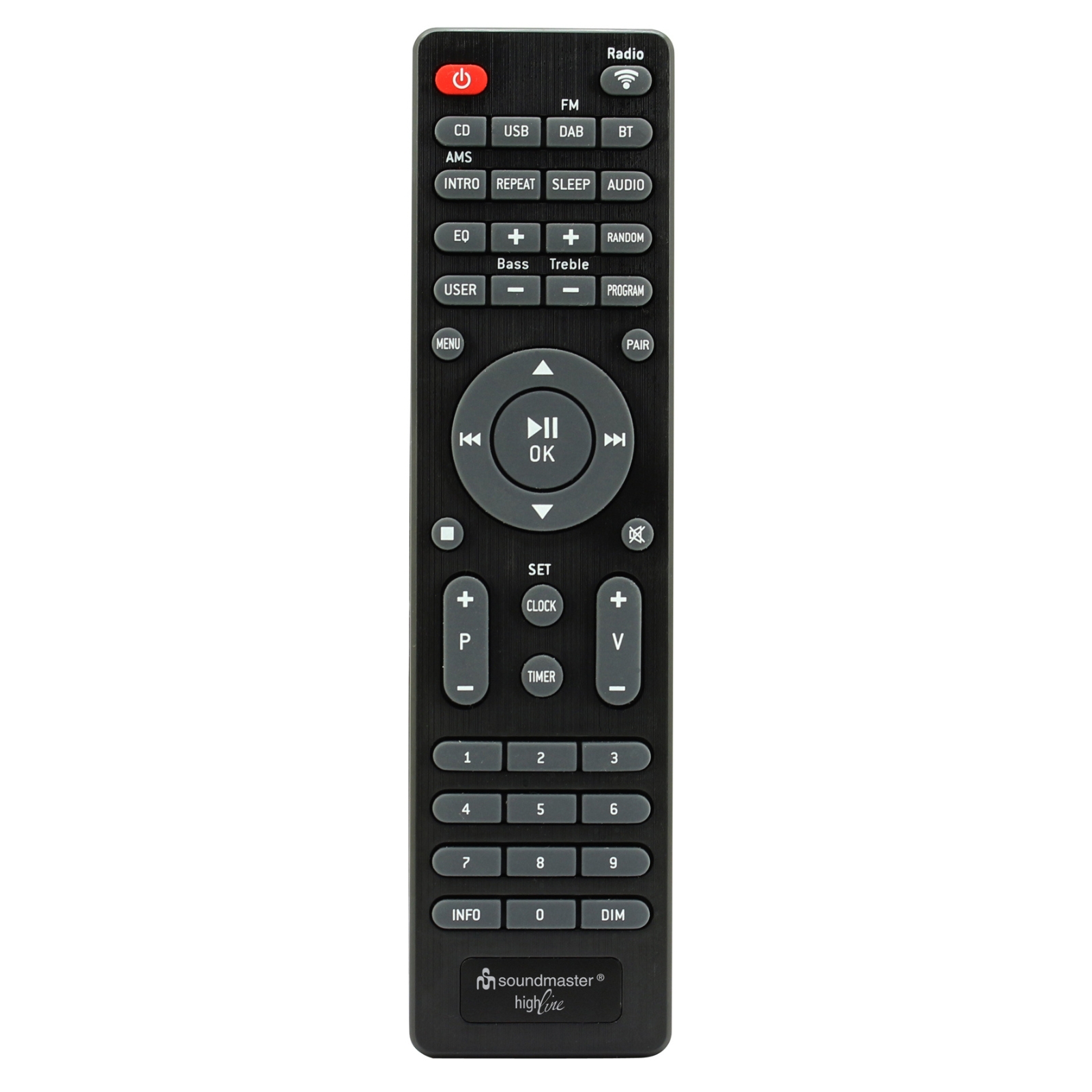 soundmaster icd2023sw internetradio fernbedienung soundmaster icd2023sw internetradio ansicht der fernbedienung in schwarz