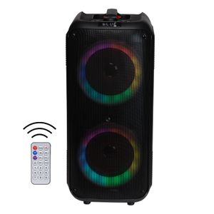 DENVER BPS-354 – Karaoke Bluetooth-Partylautsprecher mit LED-Lichteffekten und Funk Mikrofon, 200W (20W RMS)