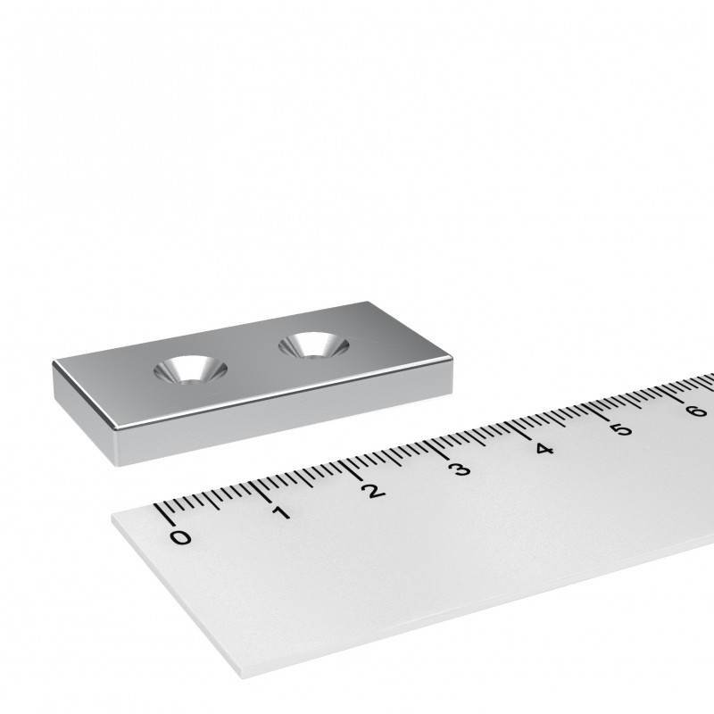 10 Neodym Magnete mit Loch Bohrung Senkung 8 KG Stark 20mm zum schrauben Quader