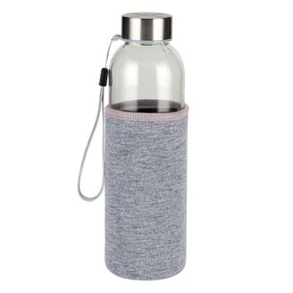 Glas Trinkflasche 0,5 L mit Schutzhülle und Handschlaufe