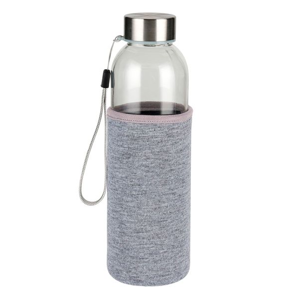 Glas Trinkflasche 0,5 L mit Schutzhülle und Handschlaufe