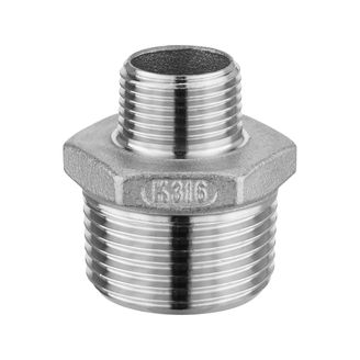 Edelstahl Reduziernippel 3/4 x 3/8 Zoll