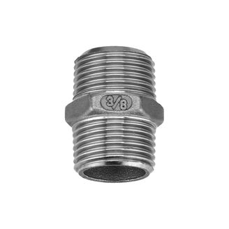 Verbindungsnippel Doppelnippel 3/8  x 3/8 Zoll Edelstahl
