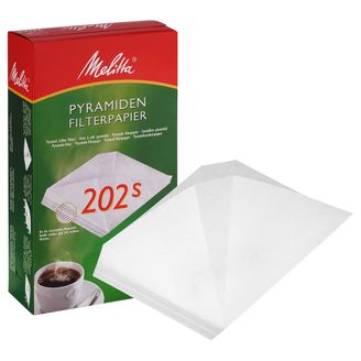Melitta Pyramiden Filterpapier Filtertüten 202S weiß 100 Stück
