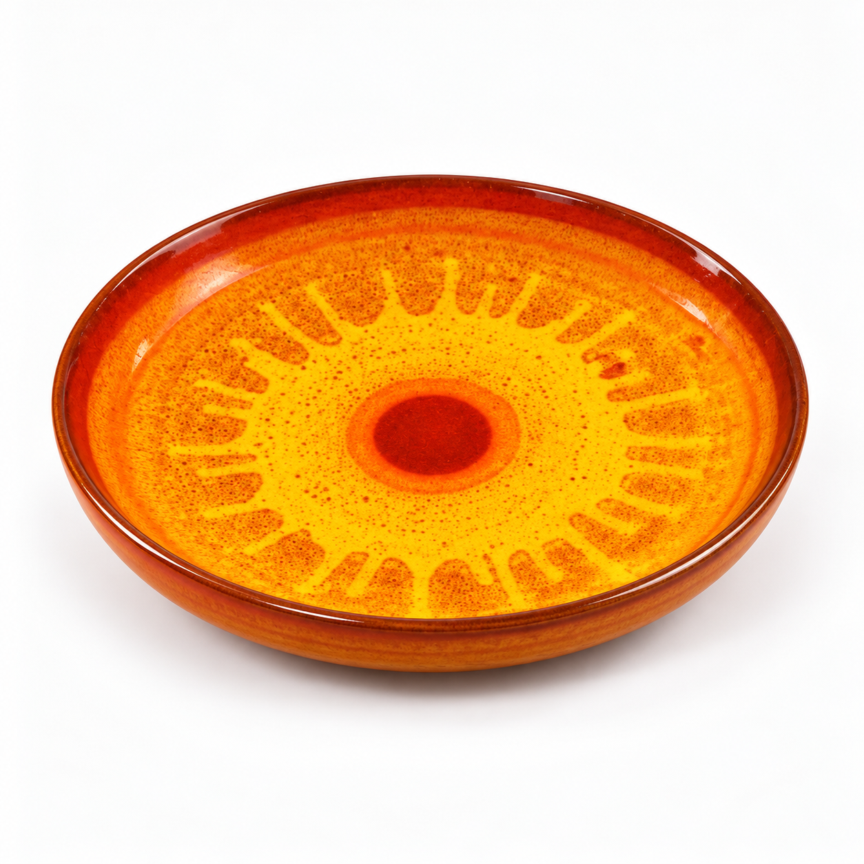 Keramik 30229 - Teller rot-orange 24 cm handgefertigt aus Kreta | STERNCHEN24.de
