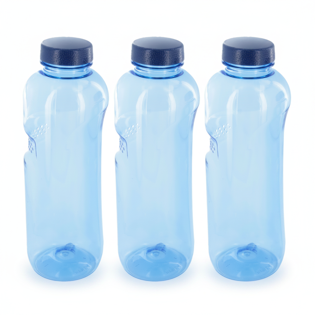 Trinkflasche 3 x 1 L Wasserflasche Tritan ohne Bisphenol-A (BPA frei) | Wasserstore