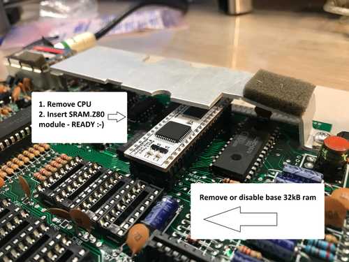 Z80SRAM - RAM / CPU module suitable for Sinclair ZX Spectrum 48k
