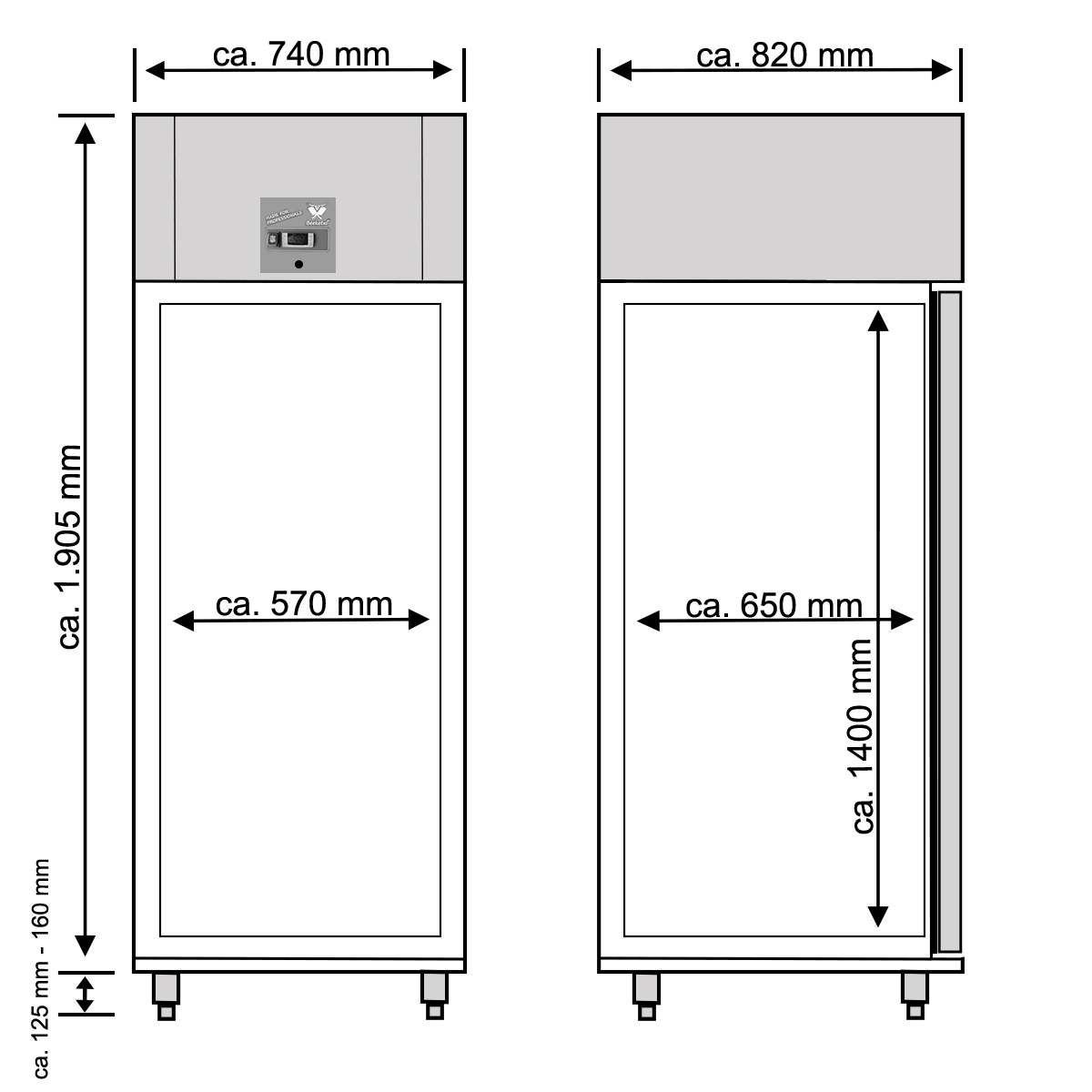 Beeketal Edelstahl Tiefkühlschrank Gefrierschrank