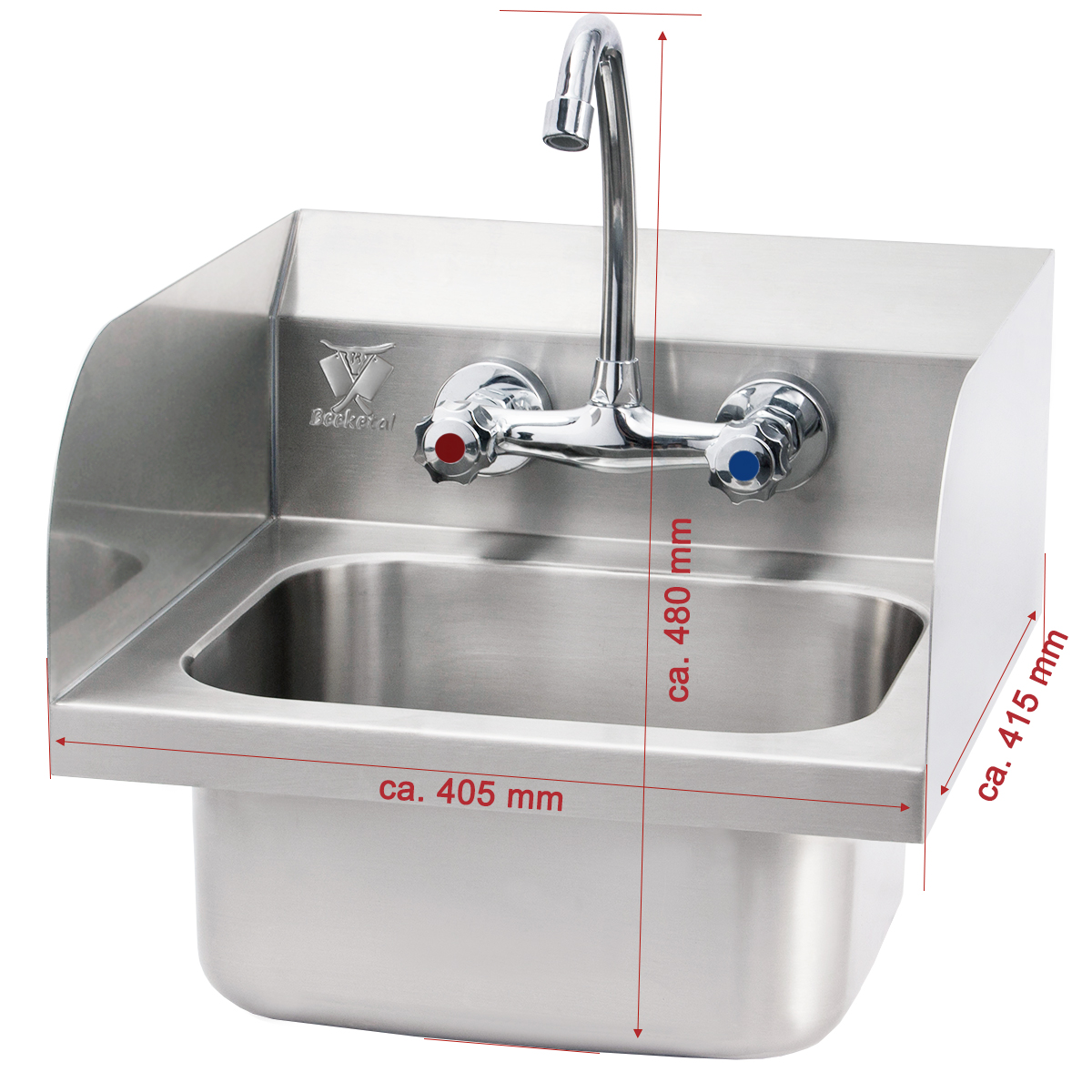 AcMax Einbauwaschbecken Waschbecken Edelstahl 2/3 x 150mm tief GN Pan Basin mit Spülventil AcMax Einbauwaschbecken Waschbecken Edelstahl 2/3 x 150mm tief GN Pan Basin mit Spülventil