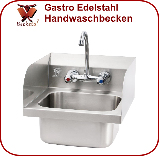 Edelstahl Hygiene-Waschtisch 50x45 mit Kniebetätigung
