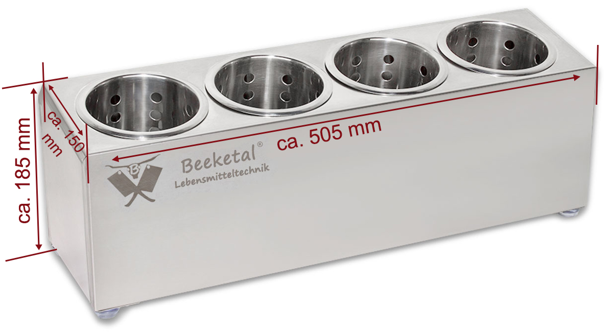 Beeketal 'BBK-6' Profi Gastro Besteckbehälter aus Edelstahl poliert inkl. 6 Köcher zweireihig, entnehmbare Besteck Köcher, Oberfläche leicht Beeketal 'BBK-6' Profi Gastro Besteckbehälter aus Edelstahl poliert inkl. 6 Köcher zweireihig, entnehmbare Besteck Köcher, Oberfläche leicht