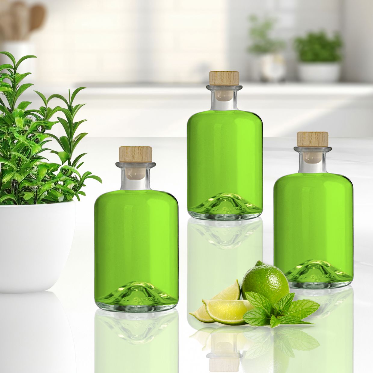 Apothekerflasche 350ml Glas Flaschen leer Essigflaschen Ölflaschen Schnapsflaschen Likörflaschen zum selbst befüllen