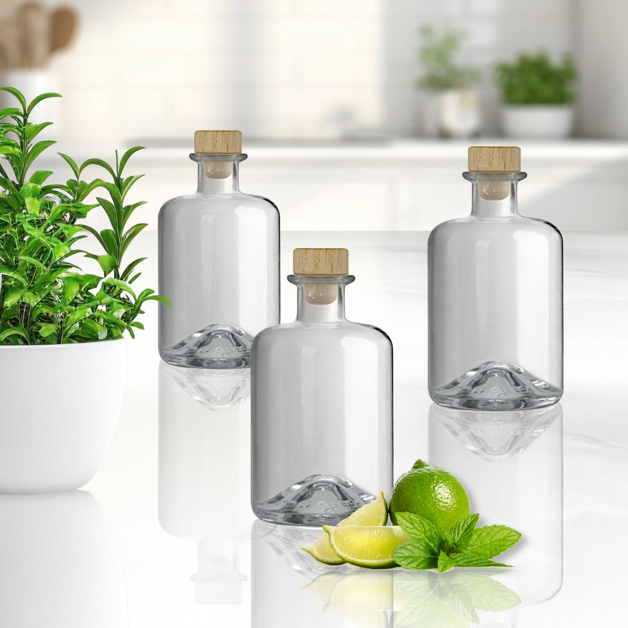 Apothekerflasche 350ml Glas Flaschen leer Essigflaschen Ölflaschen Schnapsflaschen Likörflaschen zum selbst befüllen