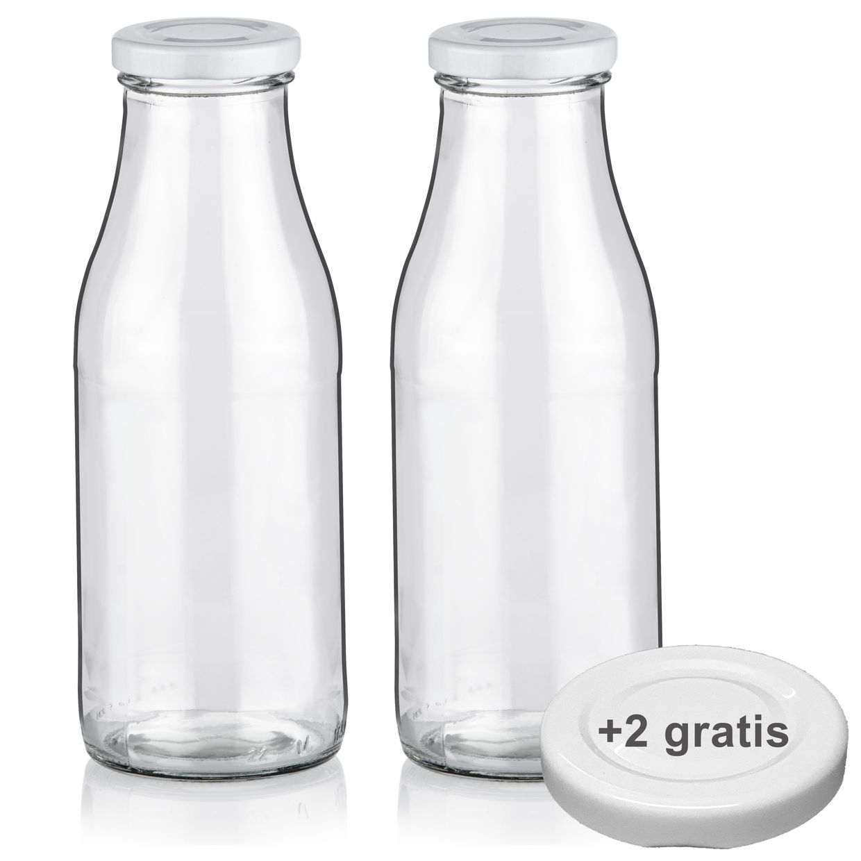 Milchflaschen 0,5L Saftflaschen 500ml leere Glasflaschen Weithalsflaschen Deckel BPA frei