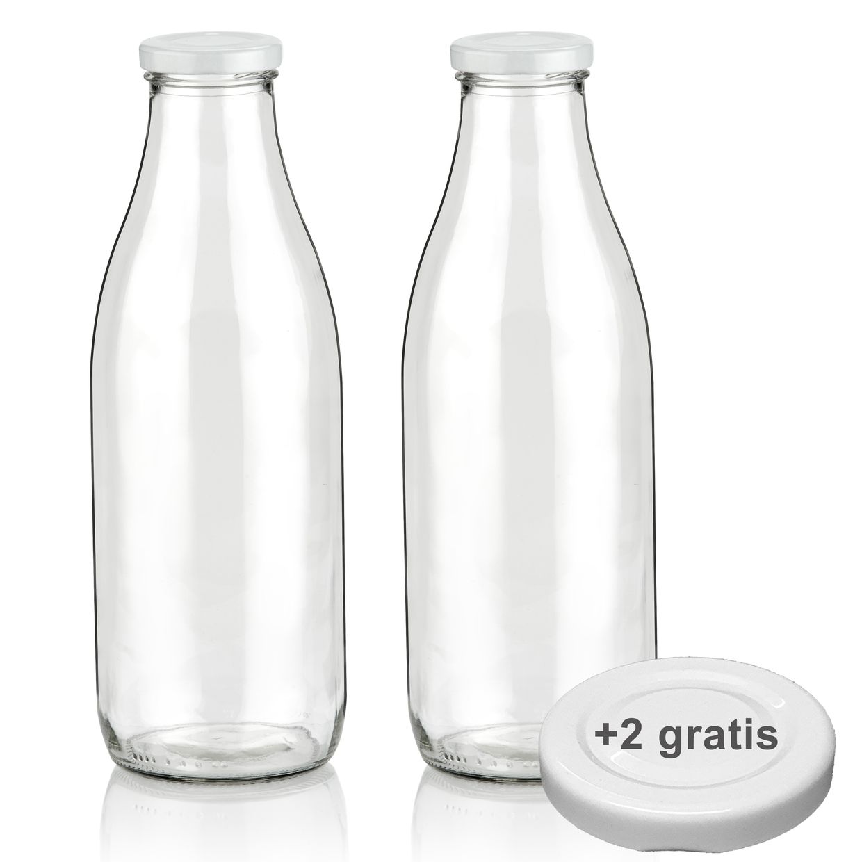 Milchflaschen 1L Saftflasche 1000ml leere Glasflaschen Flaschen mit Deckel BPA frei