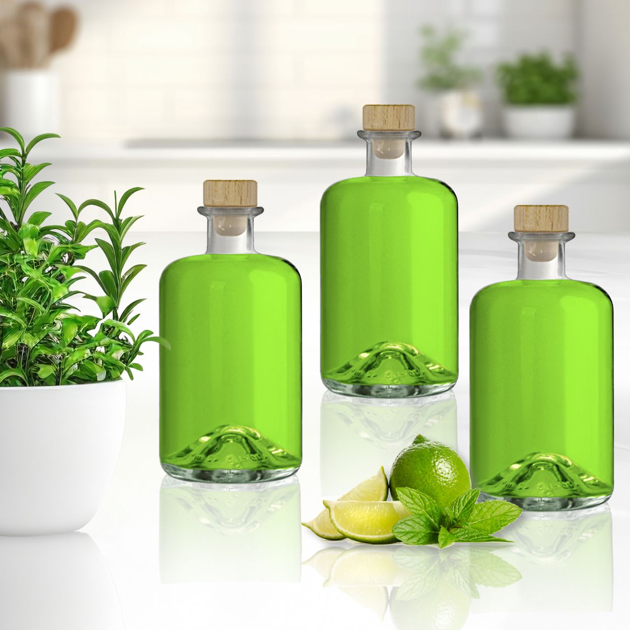 Apothekerflaschen 500ml Glasflaschen leer für Essig Öl Likör mit 3/5/9/18 oder 27 leere Flaschen zum selbst Befüllen