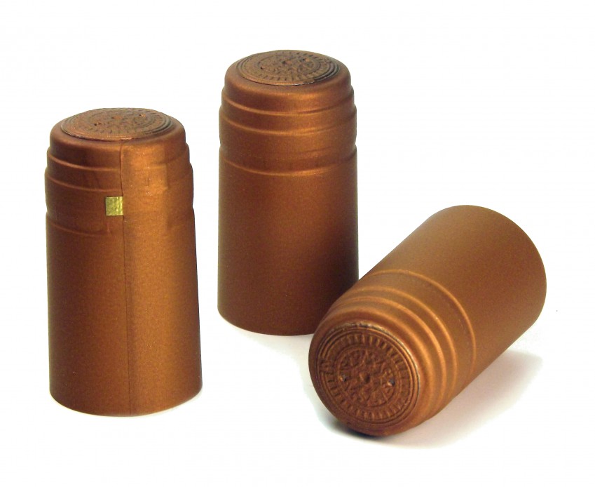 Schrumpfkapsel für Glas Flaschen Oxid bronze seidenmatt Flaschenkapsel mit Siegel