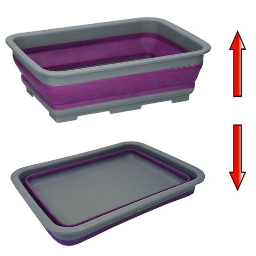 CUISINE ELEGANCE Faltschüssel violett/grau Camping Schüssel faltbar # 1332