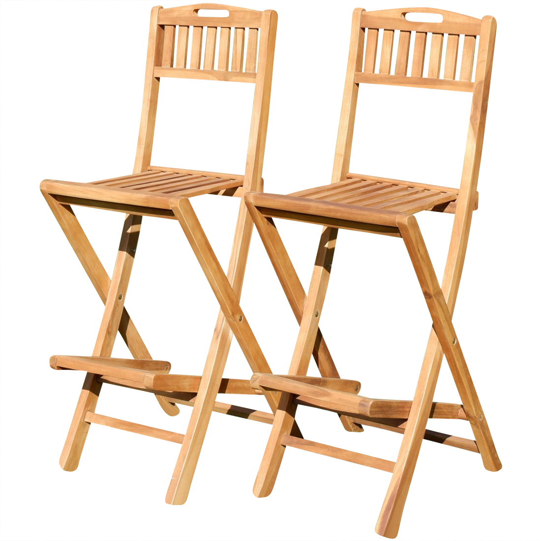 2Stück TEAK Barhocker JAV-BIMA-KLAPPBAR
