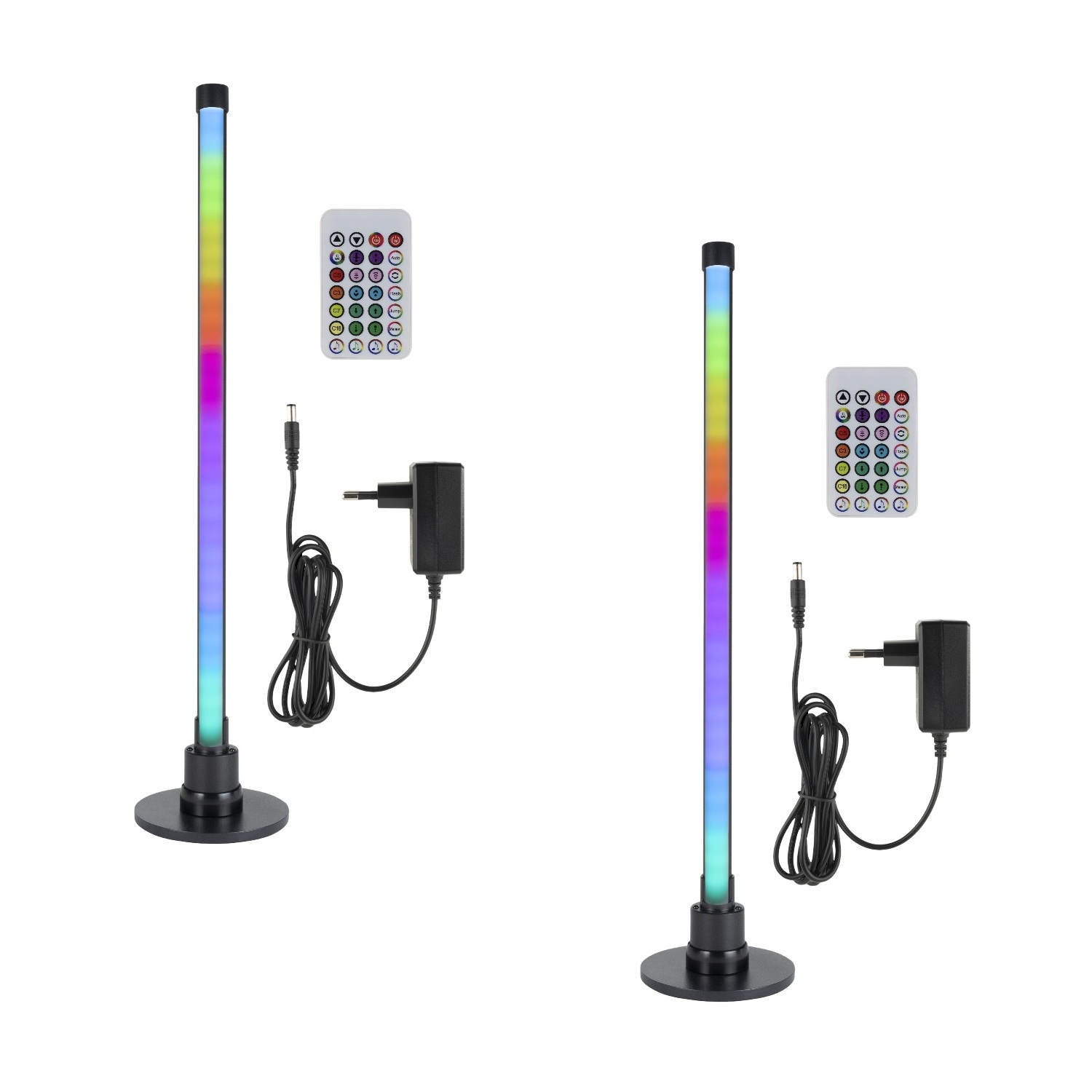 REV – 2x LED Partylicht musikgesteuert & dimmbar RGB inkl. Fernbedienung – 58 cm 6W 200lm