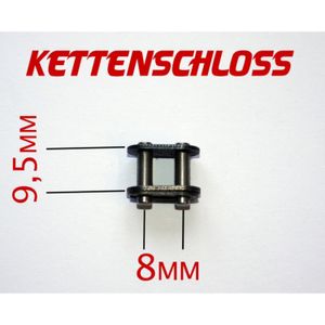 Maßbild: Kettenschloss für 50-ccm-Zweitakt-Kette – 9,5 × 8 mm