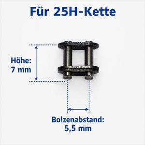 Kettenschloss für 25H-Kette – 7 × 5,5 mm, Studioansicht 2