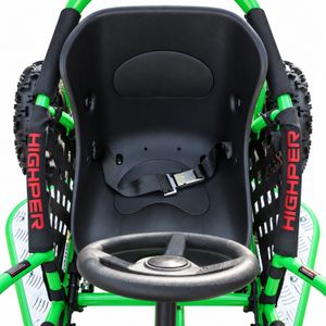 Kinderbuggy 80 ccm, 4-Takt – Sitz, Sicherheitsgurt und Lenkrad