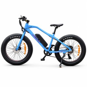 Kinder-E-Fatbike Monster 24 Zoll, 250 W – Blau, Seitenansicht links Kinder-E-Fatbike Monster 24 Zoll, 250 W – Blau, Seitenansicht links