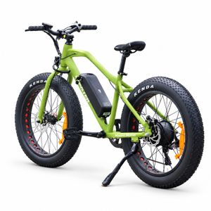 Kinder-E-Fatbike Monster 24 Zoll, 250 W – Grün, Heckansicht schräg links Kinder-E-Fatbike Monster 24 Zoll, 250 W – Grün, Heckansicht schräg links