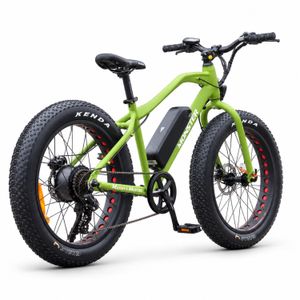 Kinder-E-Fatbike Monster 24 Zoll, 250 W – Grün, Heckansicht schräg rechts Kinder-E-Fatbike Monster 24 Zoll, 250 W – Grün, Heckansicht schräg rechts