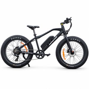 Kinder-E-Fatbike Monster 24 Zoll, 250 W – Schwarz, Seitenansicht rechts Kinder-E-Fatbike Monster 24 Zoll, 250 W – Schwarz, Seitenansicht rechts