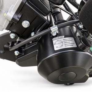 Highper DB606 Kinder-Dirtbike in Schwarz/Grün: Motor mit Schaltschema im Detail.
