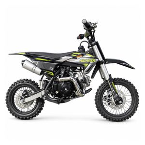 Highper DB606 Kinder-Dirtbike in Schwarz/Grün: Seitenansicht rechts aus der Nähe.