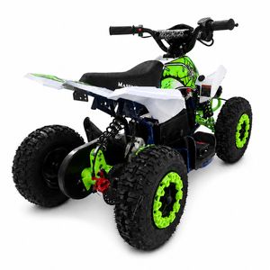 Elektro Pocketquad Q-Limited Grün Heck-Dreiviertel rechts nah Elektro Kinderquad 1000 Watt 36 Volt Q-Limited Grün – Heck-Dreiviertel rechts nah