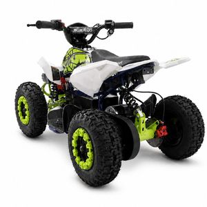 Elektro Pocketquad Q-Limited Grün Heck-Dreiviertel links Elektro Kinderquad 1000 Watt 36 Volt Q-Limited Grün – Heck-Dreiviertel links