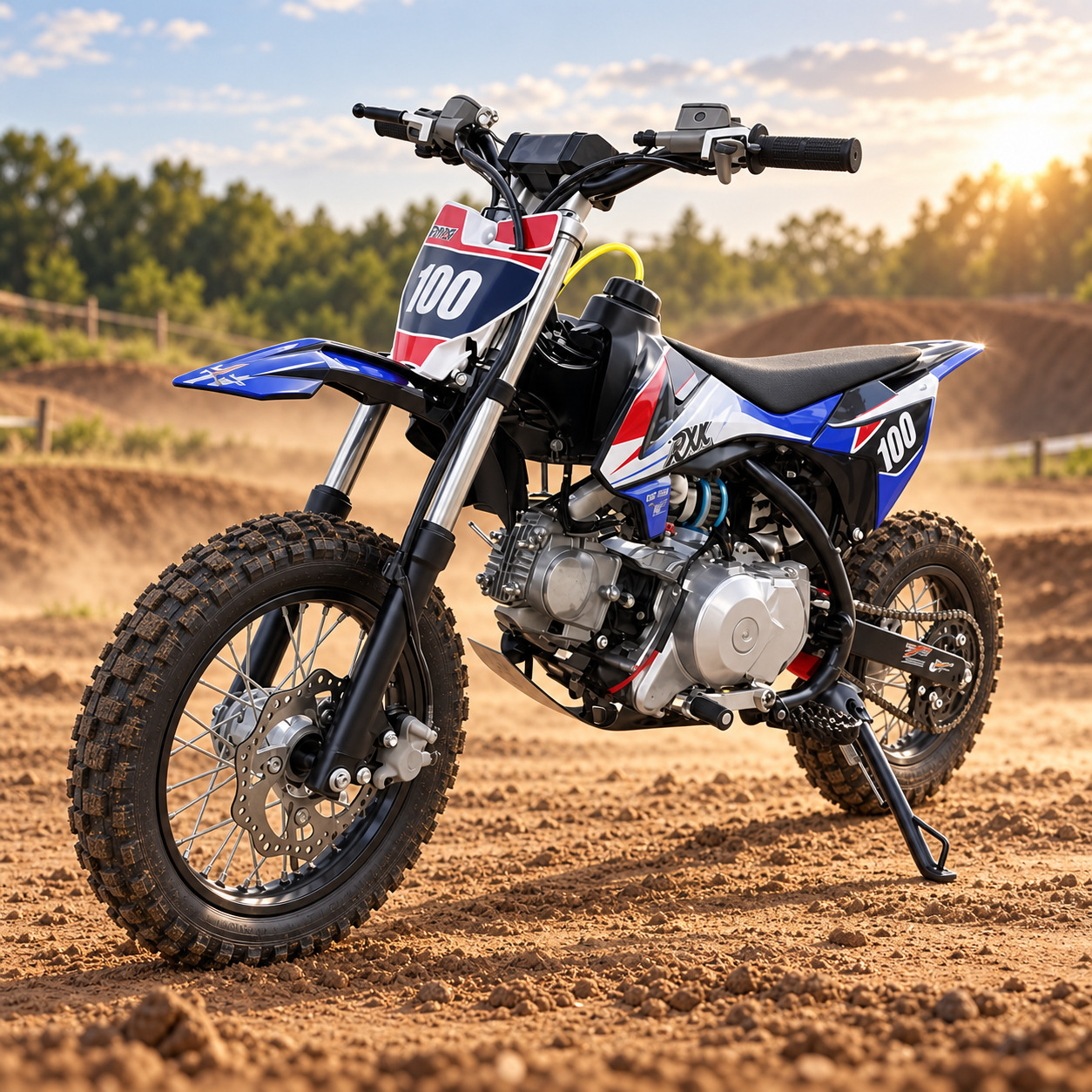 Dirtbike Kindermotorrad 70ccm 4 Takt E-Start Blau Action Hero Dirtbike Kindermotorrad 70ccm 4 Takt E-Start Blau Action Hero