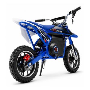 Kindermotorrad elektrisch 1000 W 36 V – Blau – Schrägansicht hinten Kindermotorrad elektrisch 1000 W 36 V – Blau – Schrägansicht hinten