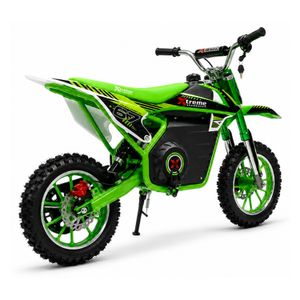 Kindermotorrad elektrisch 1000 W 36 V – Grün – Schrägansicht hinten