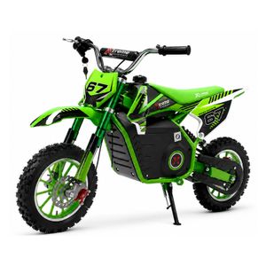 Kindermotorrad elektrisch 1000 W 36 V – Grün – Schrägansicht vorne 1