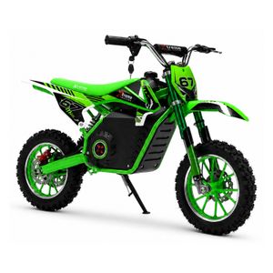 Kindermotorrad elektrisch 1000 W 36 V – Grün – Schrägansicht vorne 2