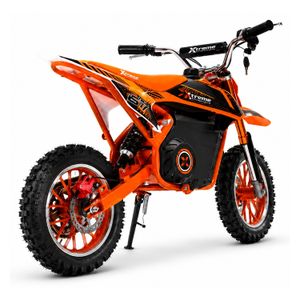 Kindermotorrad elektrisch 1000 W 36 V – Orange – Schrägansicht hinten Kindermotorrad elektrisch 1000 W 36 V – Orange – Schrägansicht hinten